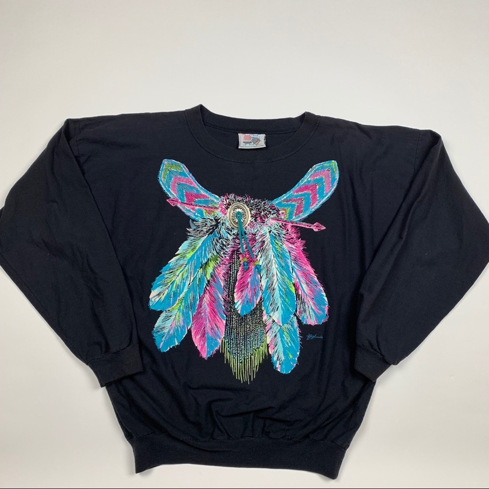 Vintage 90s Retro Aztec Western Light Sweatshirt
